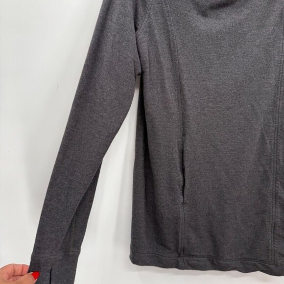 Lululemon Womens Open Cardigan Size 12 Stretch Modal Jersey Wrap Jacket gray - Picture 9 of 14